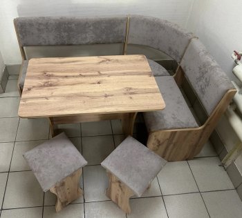 Кухонный уголок Миссия V велюр (дуб вотан) в Верхоянске - mebel154.com