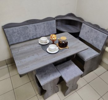 Кухонный уголок Миссия с полкой ткань в Верхоянске - mebel154.com