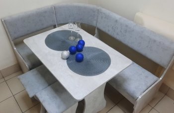 Кухонный уголок Миссия V велюр (цемент) в Верхоянске - mebel154.com