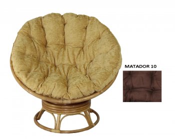 Кресло Papasan Swivel (Ротанг №4, ткань Matador 010) в Верхоянске - mebel154.com