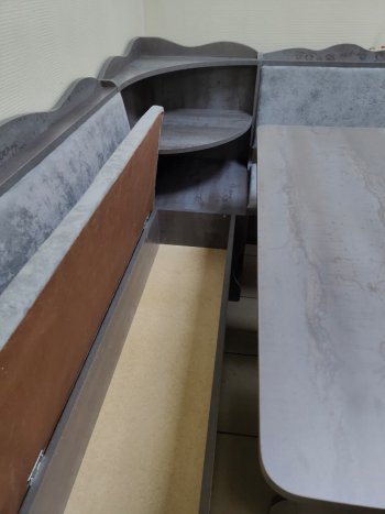 Кухонный уголок Миссия с полкой ткань в Верхоянске - mebel154.com