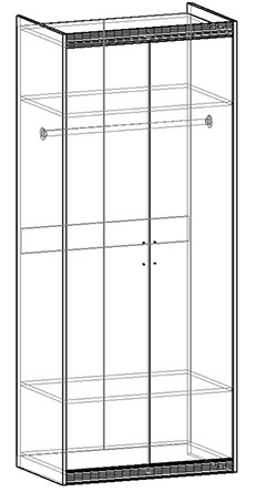 Амадеус шкаф двухстворчатый платяной в Верхоянске - mebel154.com