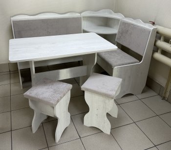 Кухонный уголок Миссия с полкой ткань в Верхоянске - mebel154.com