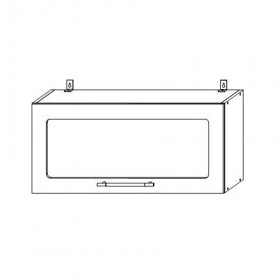 Капри ВПГС 800 шкаф верхний горизонтальный со стеклом в Верхоянске - mebel154.com