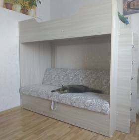 Кровать двухъярусная с диваном в Верхоянске - mebel154.com
