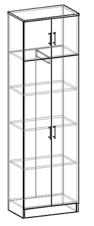 Машенька шкаф двухстворчатый комбинированный в Верхоянске - mebel154.com