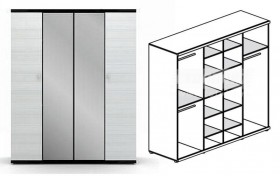Шкаф 4-х дверный Гретта СБ-207 в Верхоянске - mebel154.com