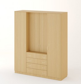 Шкаф распашной 4-х створчатый с 2 ящиками в Верхоянске - mebel154.com