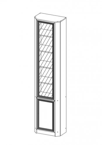 Шкаф угловой В-20 дверь комбинированная в Верхоянске - mebel154.com