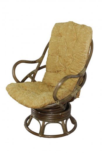 Кресло-качалка Swivel Rocker (Ротанг №6, ткань Mulan 152) в Верхоянске - mebel154.com